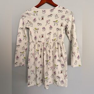 Cat & Jack Cream Long Sleeve Dress with Animal Print